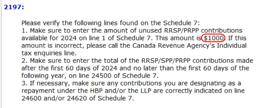 CRA NETFILE error 2197 message