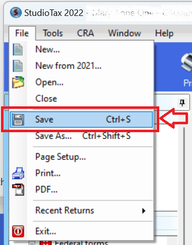 Save file dialog