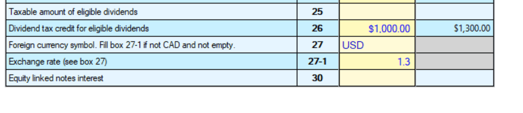 T5 with exchange rate entered
